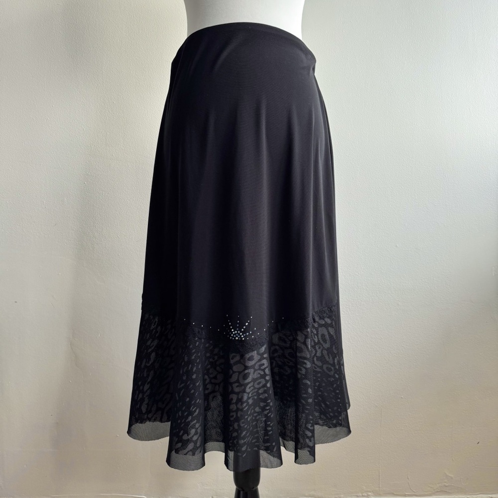 90s Vintage Goth Midi Skirt